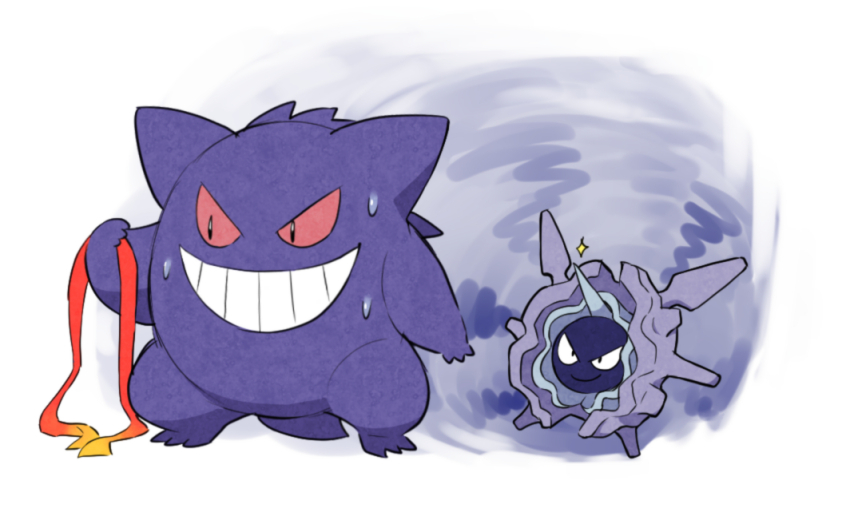 black_eyes, bright_pupils, cloyster, colored_sclera, commentary_request, focus_sash, full_body, gameplay_mechanics