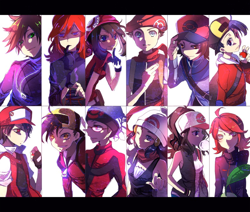 00s, 10s, 1990s_(style), 3girls, 6+boys, alternate_costume, bad_id, bad_pixiv_id