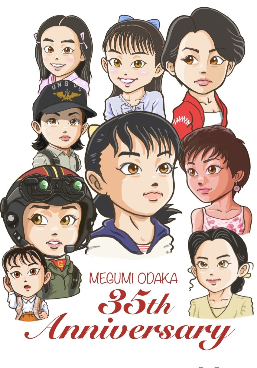 1girl, black_hair, bow, brown_eyes, character_request, english_text, g-force, godzilla_(series), godzilla_vs._biollante, godzilla_vs._destoroyah, godzilla_vs._king_ghidorah, godzilla_vs._mechagodzilla_ii, godzilla_vs._mothra, godzilla_vs._spacegodzilla, goggles, hair_between_eyes, hair_ribbon, hana_no_asuka-gumi!, hat, helmet, highres, kuraku_asuka, long_hair, looking_at_viewer, makio0001, military, military_uniform, multiple_girls, multiple_persona, night-vision_device, odaka_megumi, real_life, ribbon, saegusa_miki_(godzilla), short_hair, smile, toho, white_background, x-ray_goggles