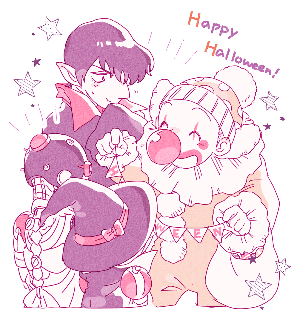 2boys, 2others, a106, a107, atom:_the_beginning, bag, black_hair, black_headwear