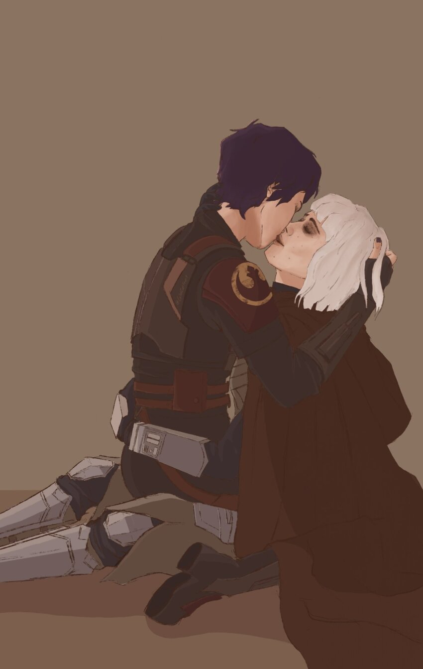 2girls, ass, blonde_hair, boots, closed_eyes, coldcutfruit, highres, imminent_kiss