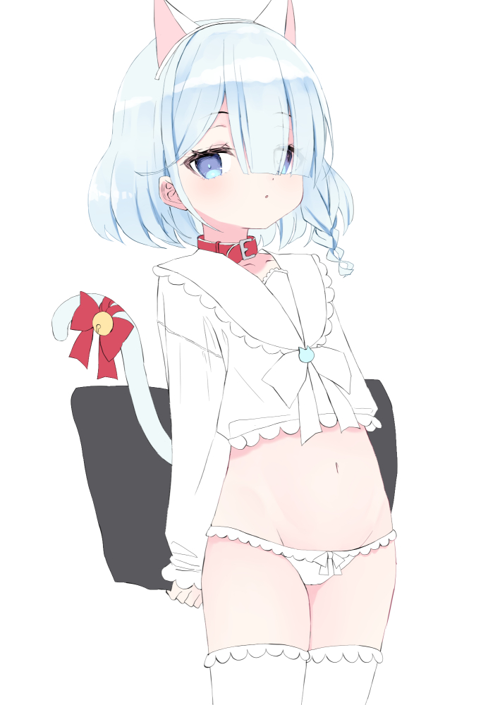 1girl, animal_ears, arona_(blue_archive), blue_archive, blue_eyes, blue_hair, braid, cat_ears