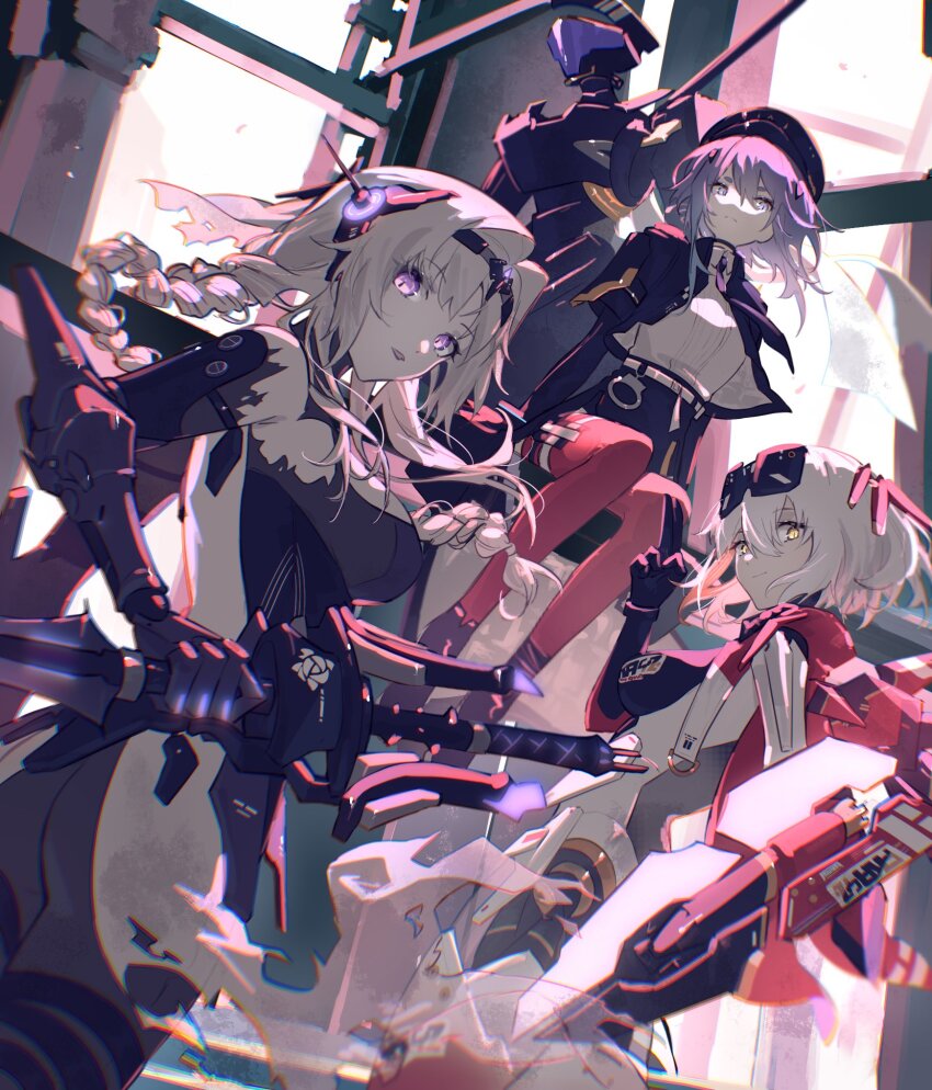 3girls, alisa:_echo_(nocturnal_watch)_(pgr), alisa:_echo_(pgr), alisa_(pgr), belt, bianca:_stigmata_(pgr), bianca_(pgr), blonde_hair