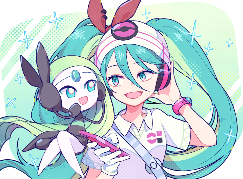 1girl, artist_request, gen_5_pokemon, hatsune_miku, highres, kkanyong, legendary_pokemon, meloetta