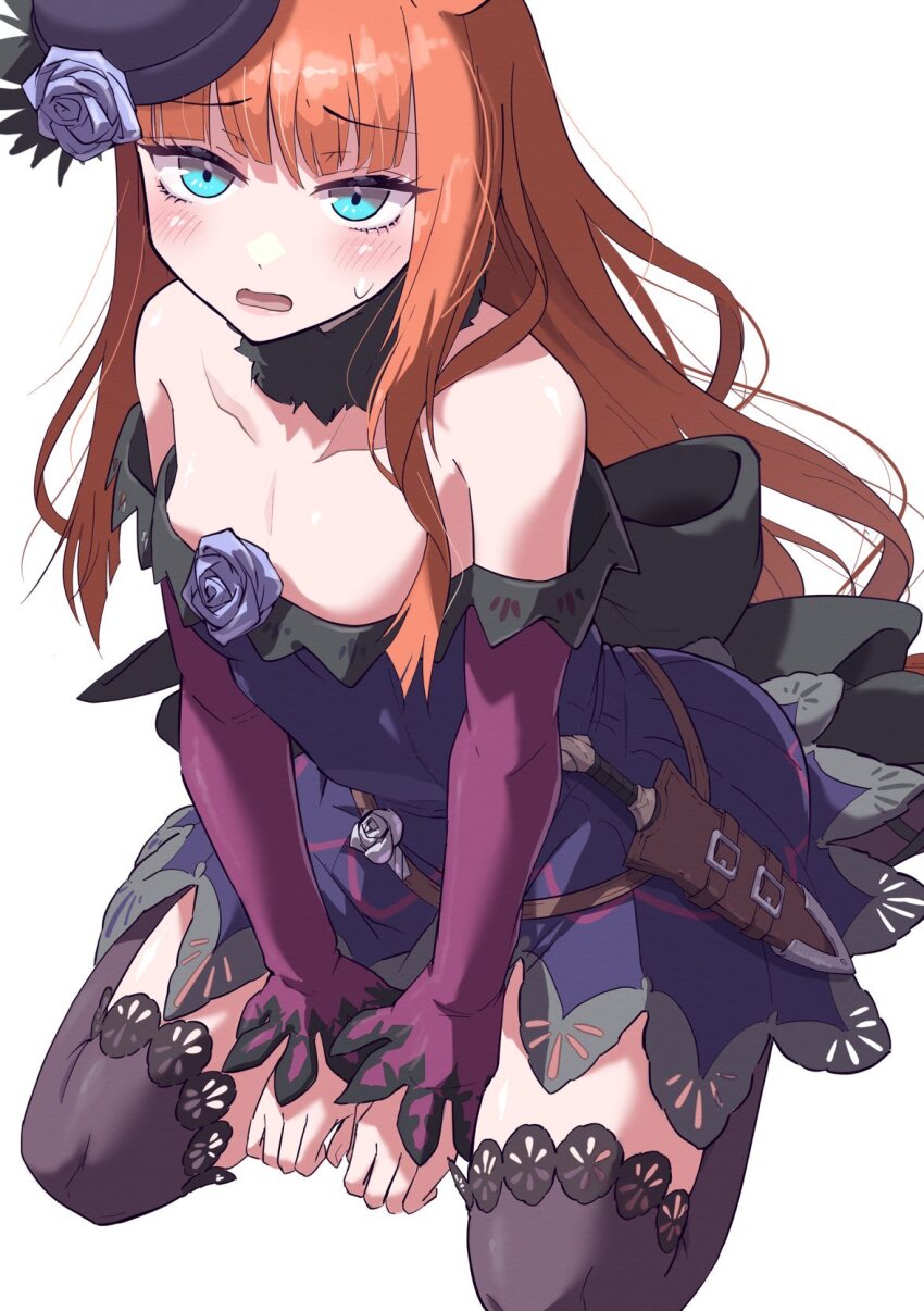 1girl, alternate_costume, blue_eyes, blush, breasts, collarbone, commentary_request, cosplay