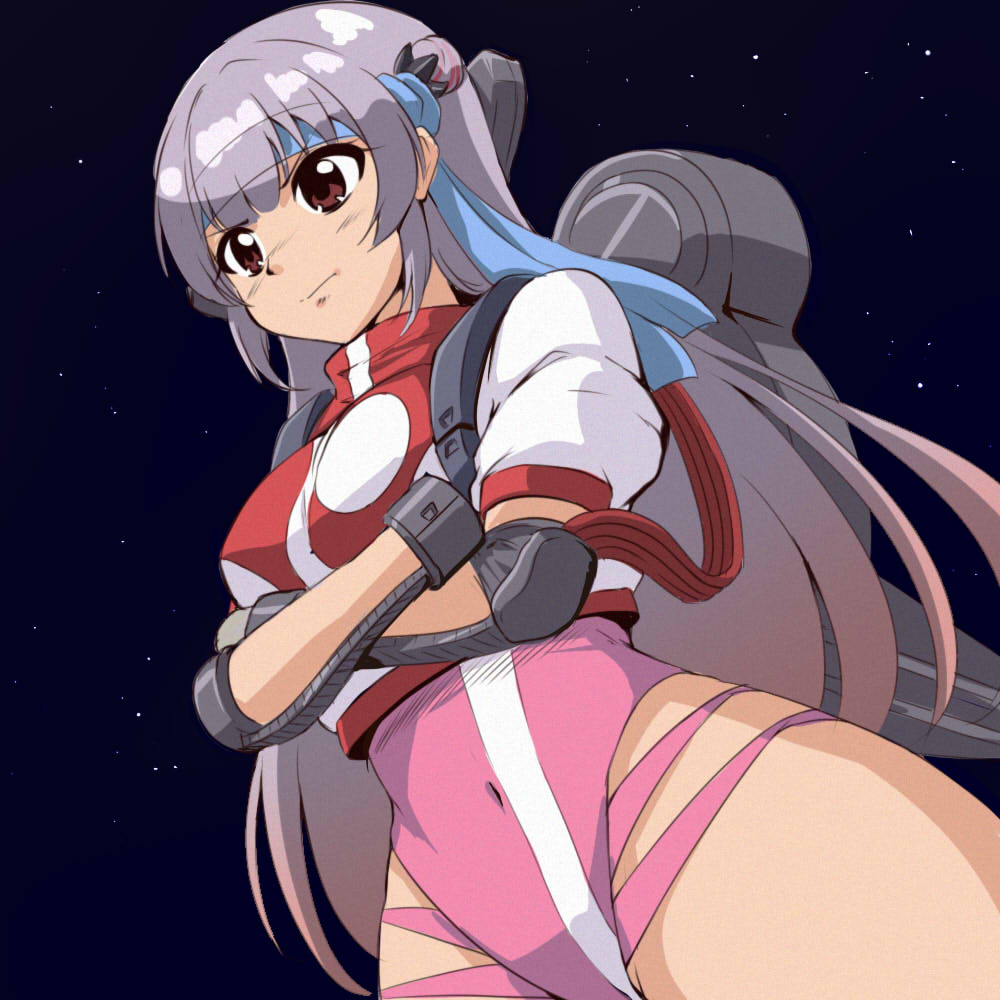 1girl, aitsugawa_rui, blue_headband, breasts, brown_eyes, closed_mouth, commentary_request, cosplay