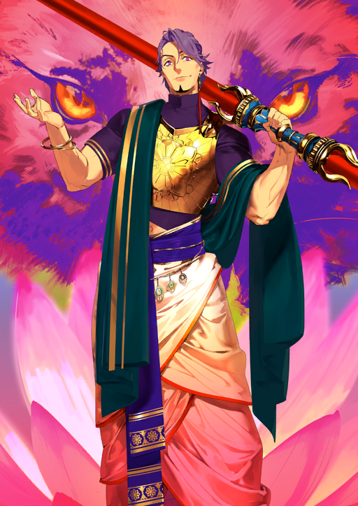 1boy, armor, beard, bracelet, duryodhana_(fate), duryodhana_(second_ascension)_(fate), earrings, facial_hair