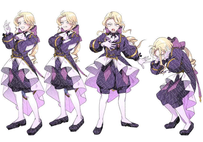 1boy, ascot, black_bow, black_bowtie, black_footwear, blonde_hair, bow, bowtie