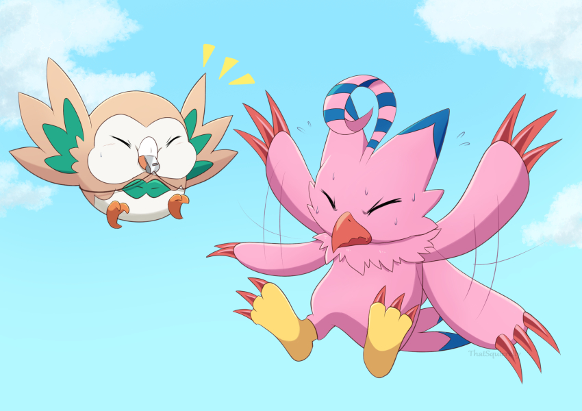 beak, bird, claws, digimon, digimon_(creature), flying, gen_7_pokemon, highres