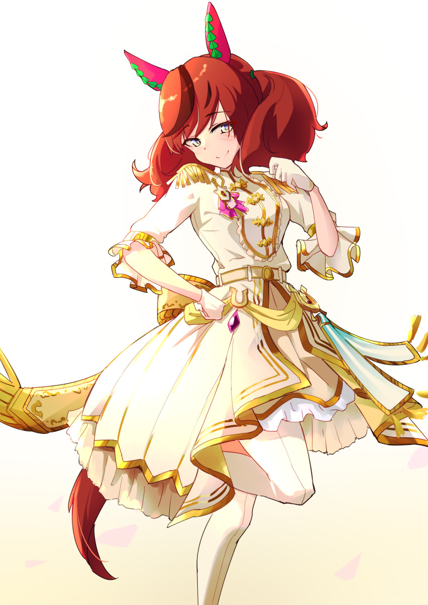 1girl, belt, blush, breasts, closed_mouth, epaulettes, gloves, grey_eyes