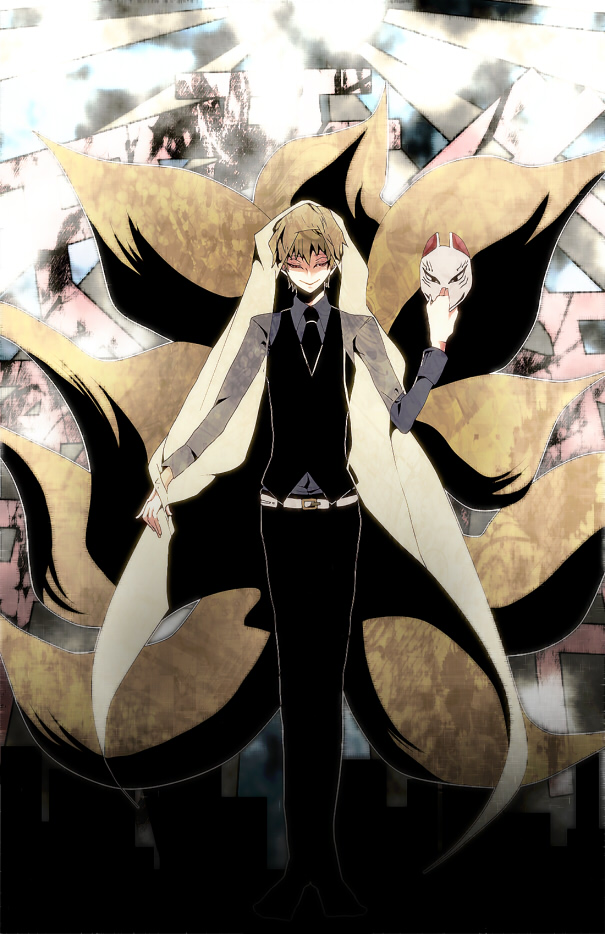 1boy, bad_id, bad_pixiv_id, belt, fox_mask, karahashi, kiben_gakuha_yotsuya-senpai_no_kaidan, kudou_tadanobu