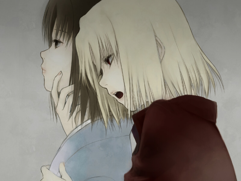 1boy, 1girl, air-bird, bad_id, bad_pixiv_id, blonde_hair, brown_eyes, brown_hair