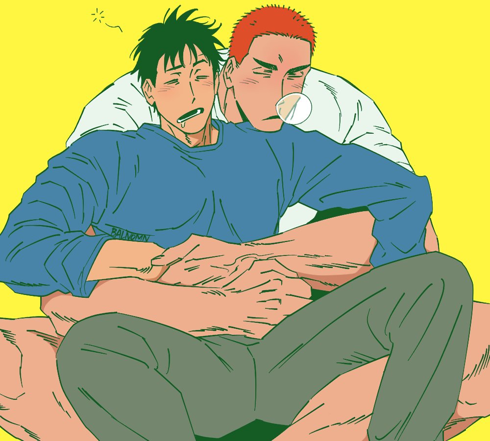 2boys, balnom, bara, character_request, couple, hug, hug_from_behind, male_focus