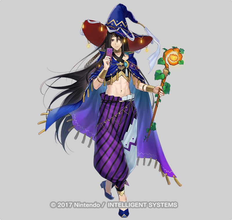 1boy, abs, black_hair, fire_emblem, fire_emblem_heroes, freestyle18, halloween, halloween_costume