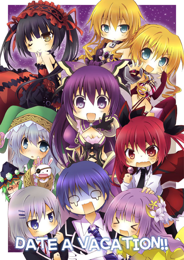 >_<, 1boy, 6+girls, animal_ear_hood, animal_hood, aqua_eyes, armor, armored_dress