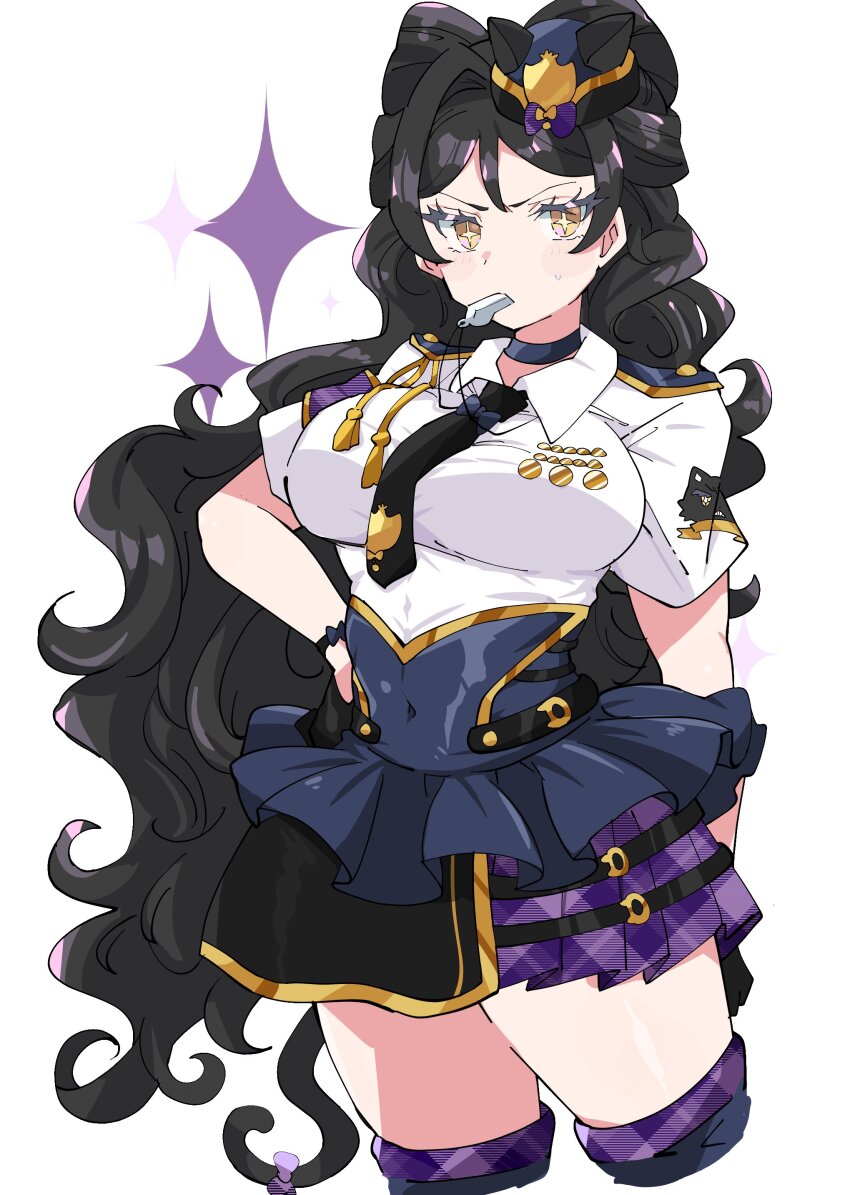 1girl, absurdres, ahoge, black_choker, black_hair, black_necktie, bow, bow-shaped_hair