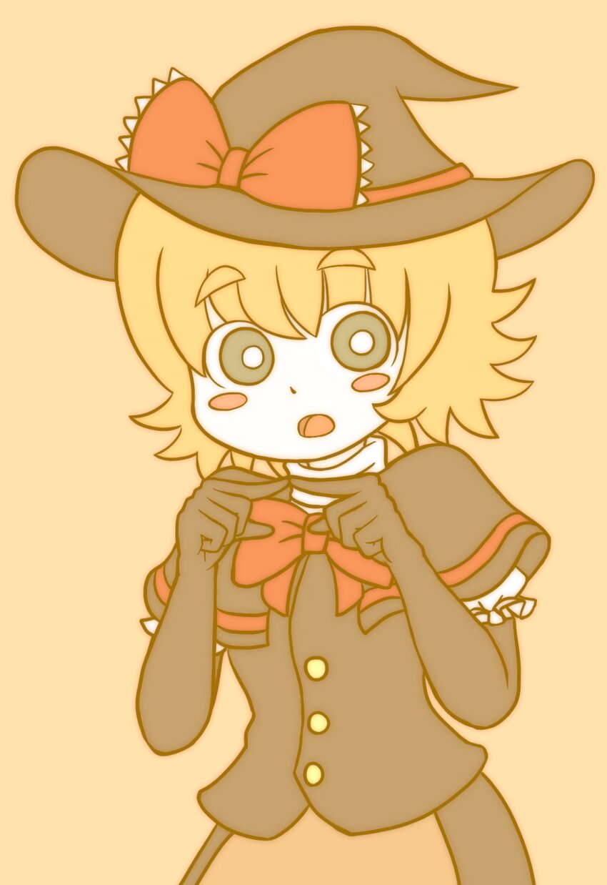 1girl, apron, black_capelet, black_gloves, black_hat, black_skirt, black_vest, blonde_hair