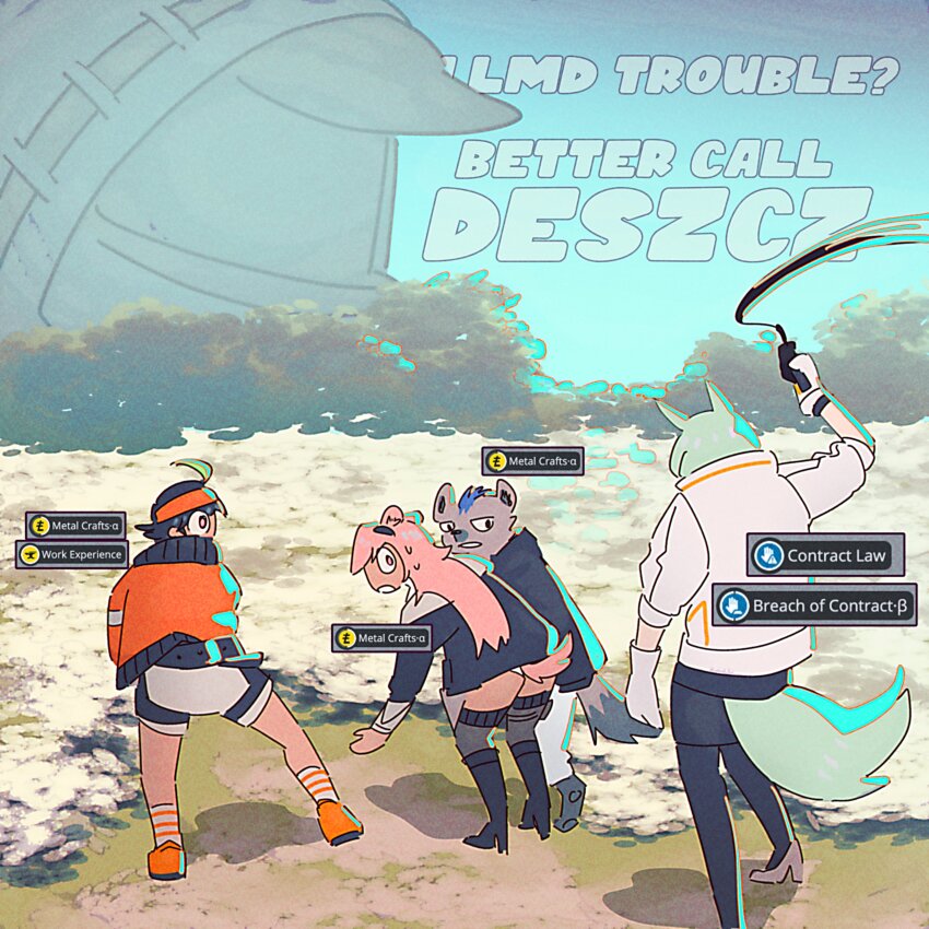 2boys, 2girls, absurdres, animal_ears, arknights, black_hair, black_jacket, bryophyta_(arknights)