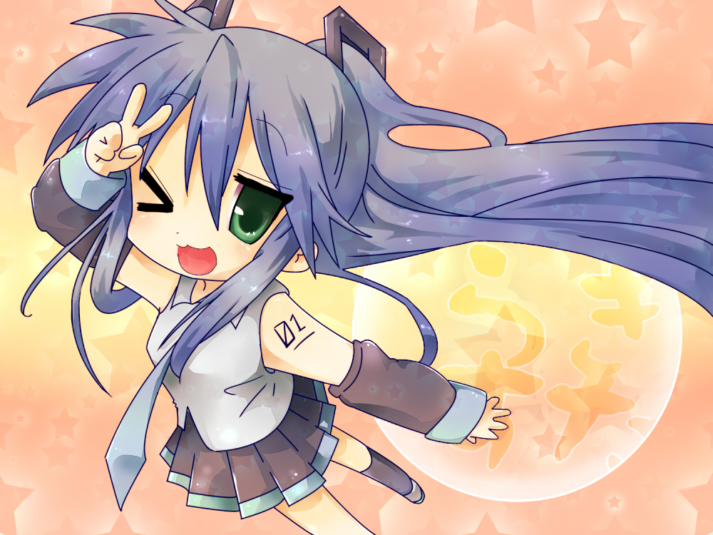 1girl, blue_hair, cosplay, detached_sleeves, female_focus, fira_yuki, green_eyes, hatsune_miku