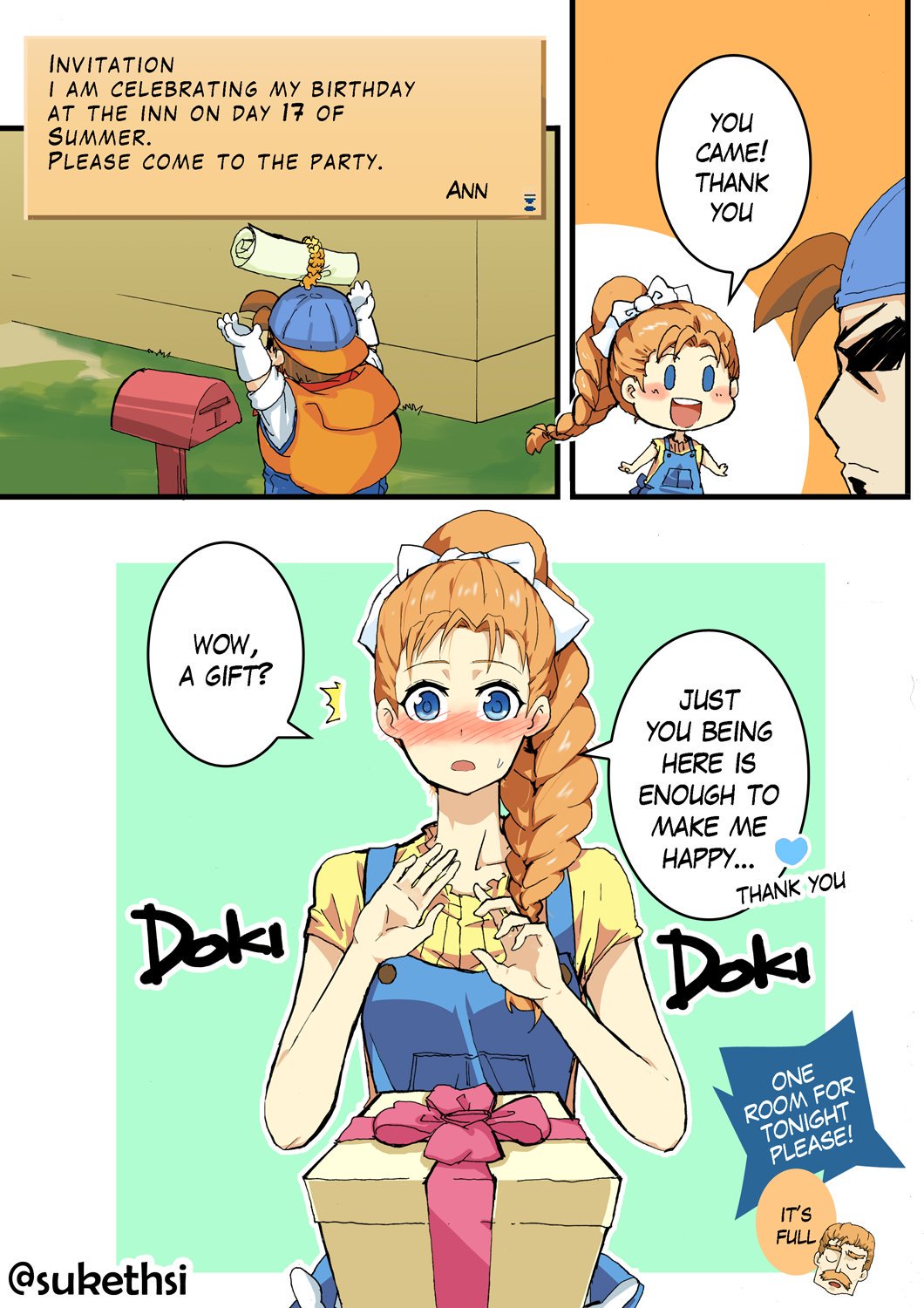 1girl, 2boys, backpack, backwards_hat, bag, baseball_cap, blue_eyes, blue_headwear