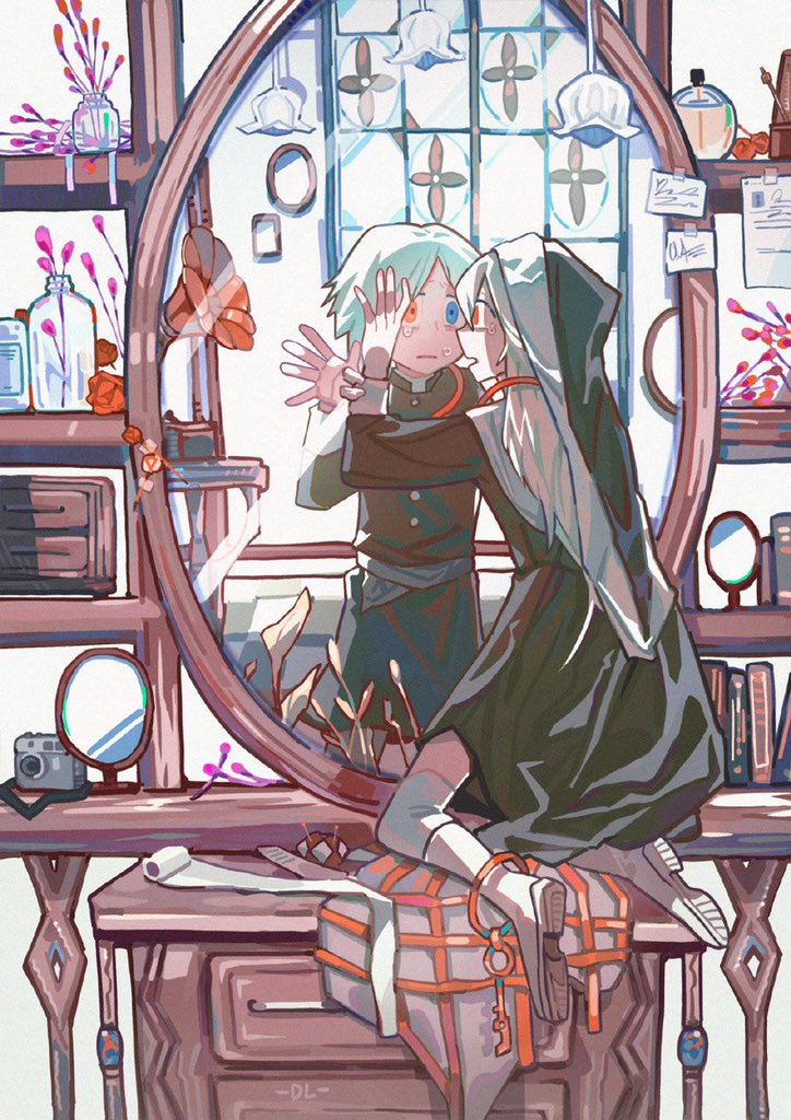 1boy, 1girl, bandages, black_dress, black_headwear, black_jacket, black_pants, blonde_hair