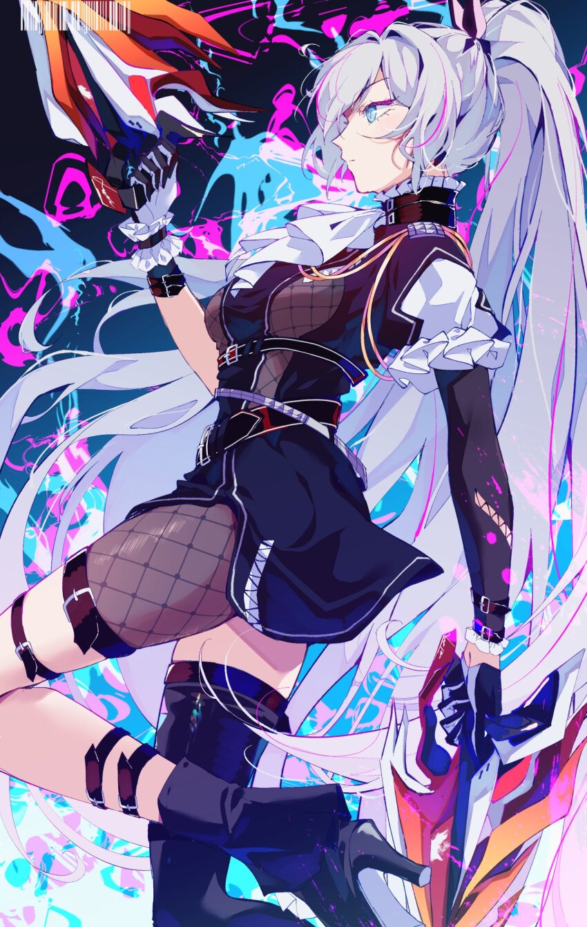 1girl, absurdres, barcode, blue_eyes, breasts, closed_mouth, cosplay, expressionless