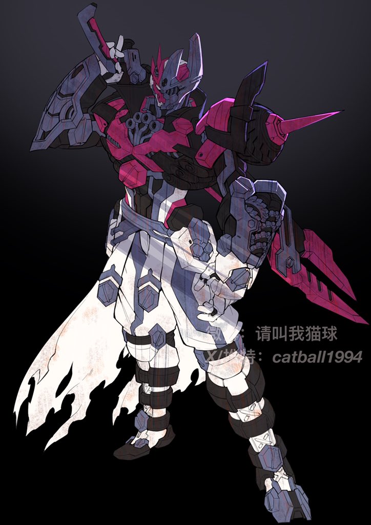 1boy, armor, armored_boots, asymmetrical_armor, bolt_(hardware), boots, catball1994, fighting_stance