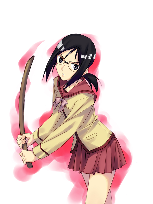 00s, 1girl, bokken, f-ism, female_focus, gokujou_seitokai, hida_sayuri, murakami_suigun