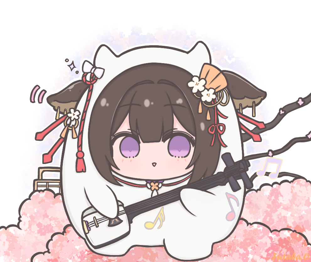 1girl, animal_costume, animal_ears, azur_lane, brown_hair, chibi, chibi_only, commentary