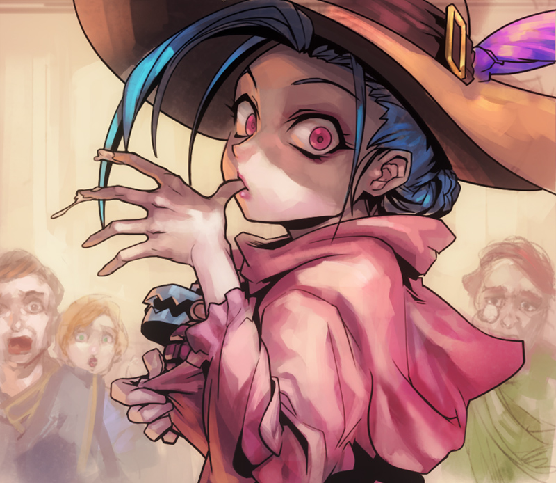 2boys, 2girls, alternate_costume, alternate_hairstyle, braid, braided_bun, brown_headwear, cream_on_hands