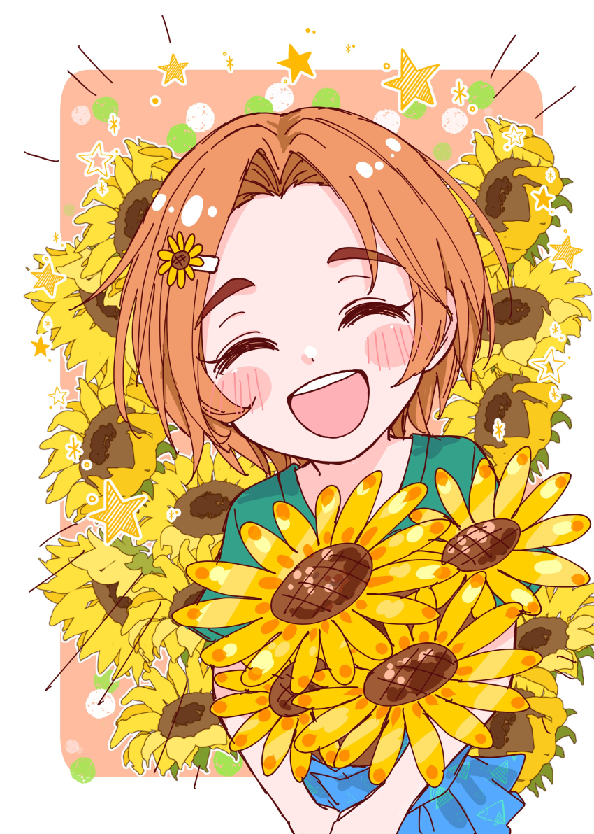 1girl, ^_^, absurdres, blue_skirt, blush, chiaki1126iove, closed_eyes, facing_viewer