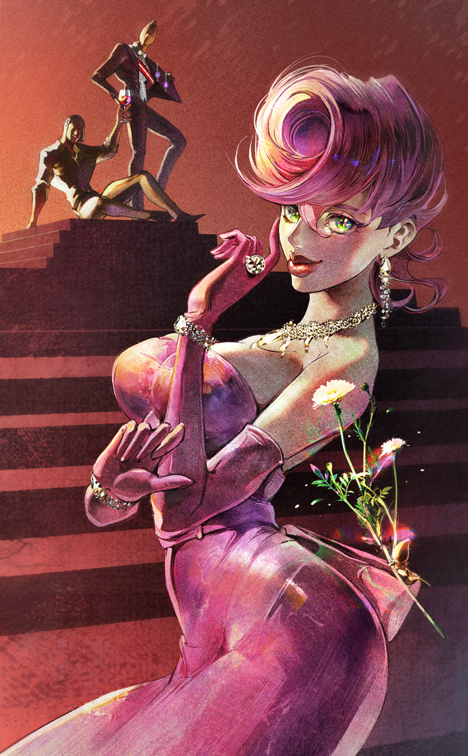 1boy, 1girl, guido_mista, jojo_no_kimyou_na_bouken, musasabi_(artist), tagme, trish_una, vento_aureo
