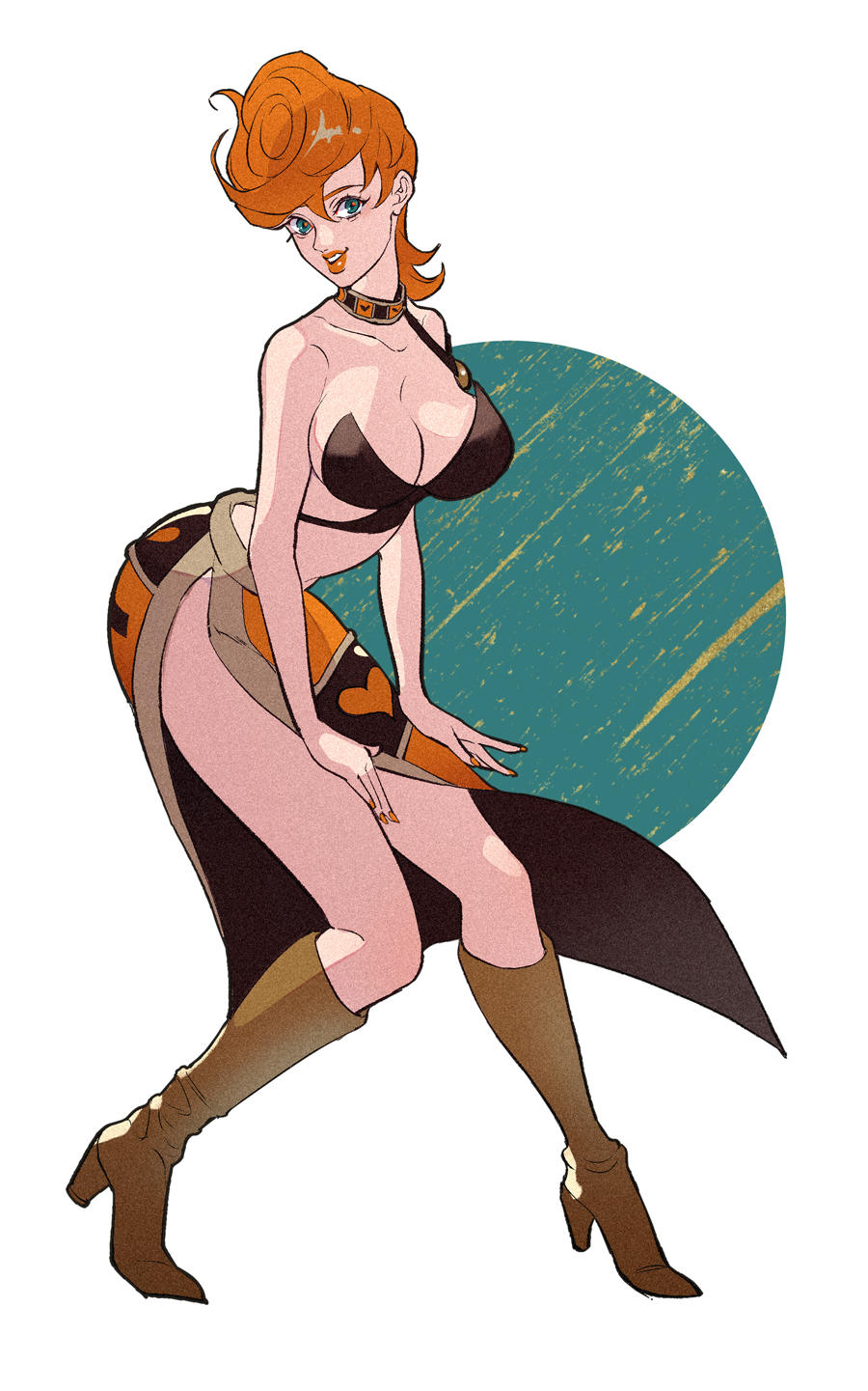 1girl, breasts, cleavage, highres, jojo_no_kimyou_na_bouken, large_breasts, musasabi_(artist), tagme