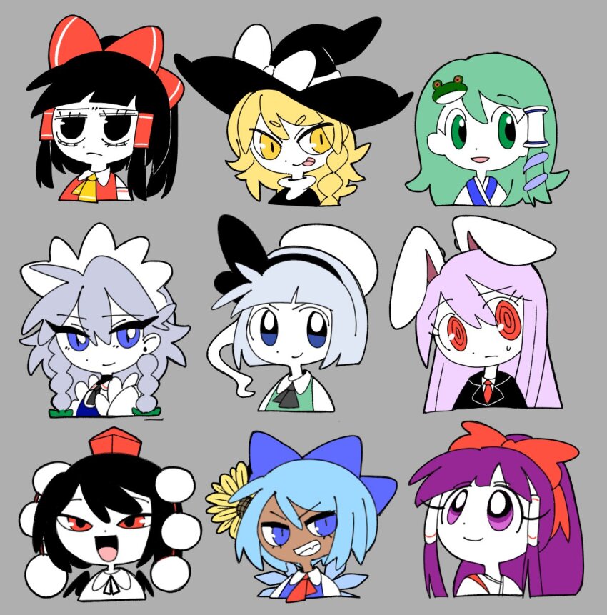 6+girls, :p, alternate_costume, alternate_eye_color, alternate_hair_color, alternate_hair_length, alternate_hairstyle, animal_ears