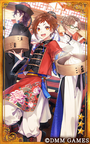 3boys, :d, amaichi_esora, architecture, bamboo_steamer, black_footwear, black_headwear, black_pants