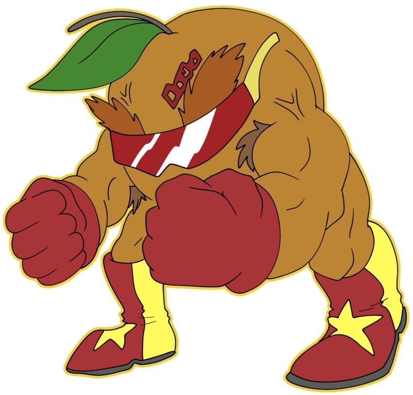 boxing_gloves, citramon, digimon, digimon_(creature), food, fruit, highres, orange_(fruit)