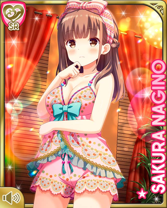 1girl, bare_leg, barefoot, breasts, brown_eyes, brown_hair, card_(medium), closed_mouth