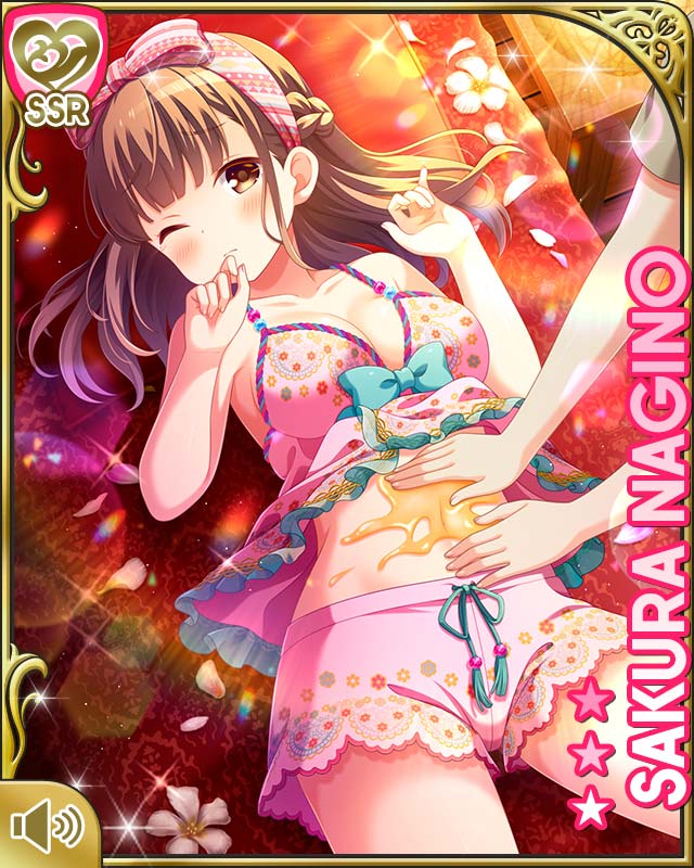 2girls, bare_leg, barefoot, breasts, brown_eyes, brown_hair, card_(medium), closed_mouth