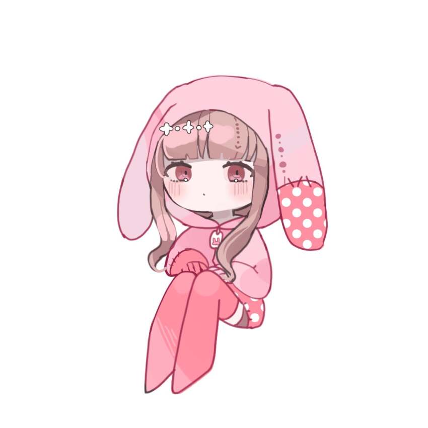 animal_ears, animal_hood, blush, brown_hair, cosplay, curly_hair, fang, hood