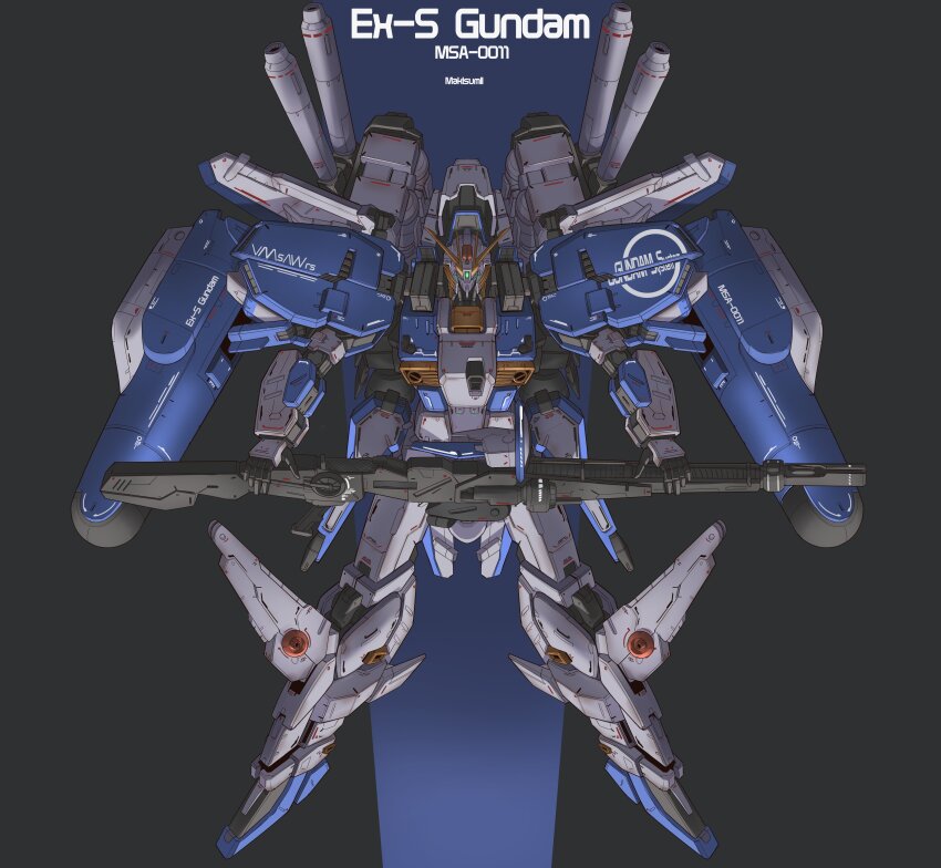 absurdres, artist_name, beam_rifle, black_background, blue_background, character_name, commentary, energy_gun