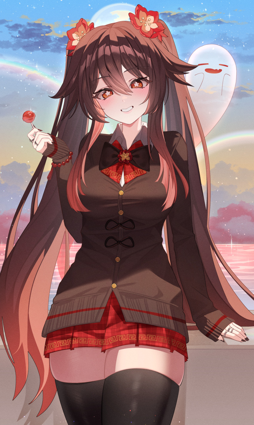 1girl, absurdres, alternate_costume, aqua74286, bead_bracelet, beads, black_bow, black_nails