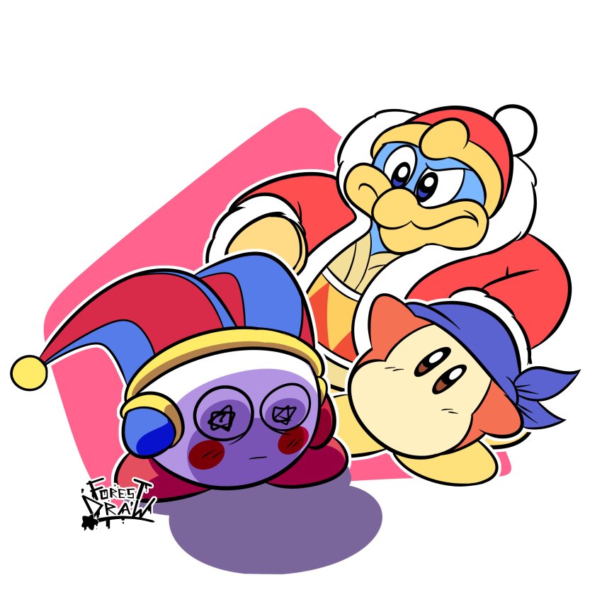 absurdres, animal, artist_name, bandana, bandana_waddle_dee, blue_bandana, blue_eyes, blue_headwear
