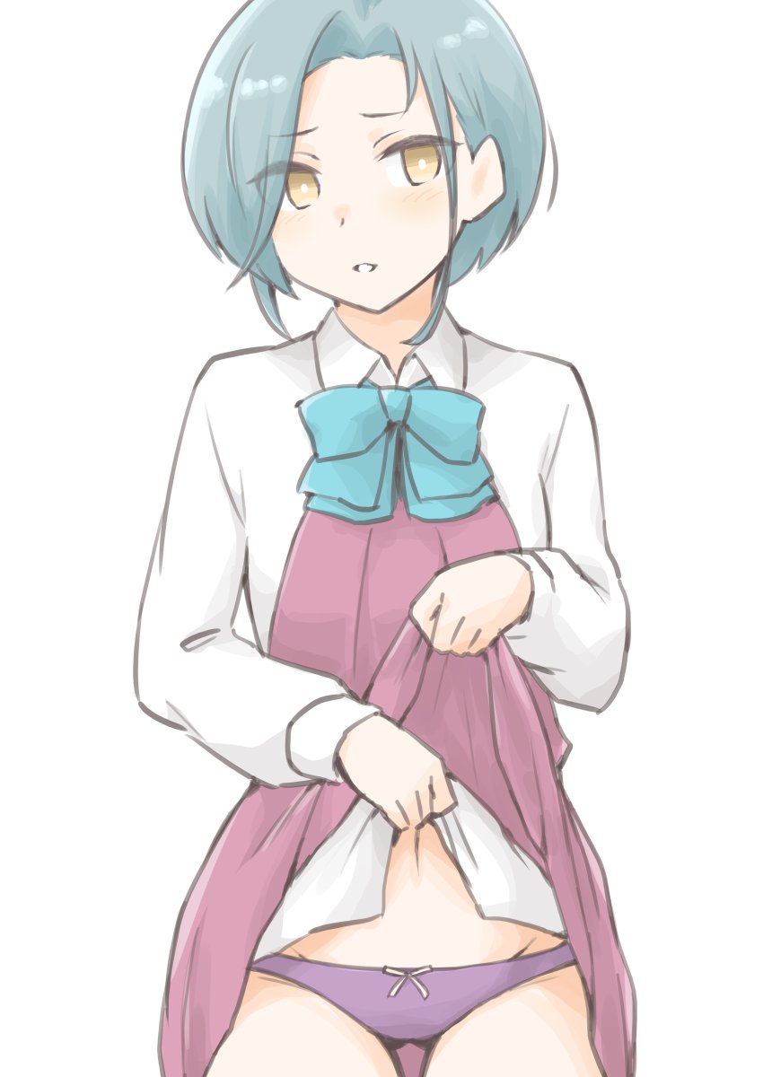 1girl, akara_kai, aqua_bow, aqua_bowtie, blue_bow, blue_bowtie, blush, bow