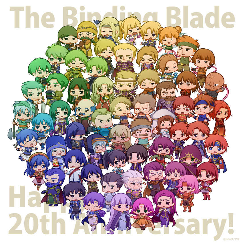 alen_(fire_emblem), ane8723, astolfo_(fire_emblem), bald, barthe_(fire_emblem), bartre_(fire_emblem), beard, bors_(fire_emblem), brunnya_(fire_emblem), cath_(fire_emblem), cecilia_(fire_emblem), chad_(fire_emblem), chibi, clarine_(fire_emblem), dayan_(fire_emblem), dieck_(fire_emblem), dorothy_(fire_emblem), douglas_(fire_emblem), echidna_(fire_emblem), elen_(fire_emblem), elffin_(fire_emblem), eliwood_(fire_emblem), english_text, facial_hair, fae_(fire_emblem), fir_(fire_emblem), fire_emblem, fire_emblem:_the_binding_blade, galle_(fire_emblem), garret_(fire_emblem), geese_(fire_emblem), gonzalez_(fire_emblem), guinevere_(fire_emblem), gwendolyn_(fire_emblem), hector_(fire_emblem), highres, hugh_(fire_emblem), idunn_(fire_emblem), igrene_(fire_emblem), jahn_(fire_emblem), juno_(fire_emblem), karel_(fire_emblem), klein_(fire_emblem), lance_(fire_emblem), larum_(fire_emblem), lilina_(fire_emblem), long_hair, lot_(fire_emblem), lugh_(fire_emblem), marcus_(fire_emblem), melady_(fire_emblem), merlinus_(fire_emblem), multiple_boys, multiple_girls, murdock_(fire_emblem), mustache, narcian_(fire_emblem), niime_(fire_emblem), nintendo, noah_(fire_emblem), ogier_(fire_emblem), perceval_(fire_emblem), ponytail, raigh_(fire_emblem), robe, roy_(fire_emblem), rutger_(fire_emblem), saul_(fire_emblem), shanna_(fire_emblem), short_hair, signature, sin_(fire_emblem), sophia_(fire_emblem), sue_(fire_emblem), tagme, thea_(fire_emblem), trec_(fire_emblem), ward_(fire_emblem), wolt_(fire_emblem), yoder_(fire_emblem), zeiss_(fire_emblem), zelot_(fire_emblem), zephiel_(fire_emblem)