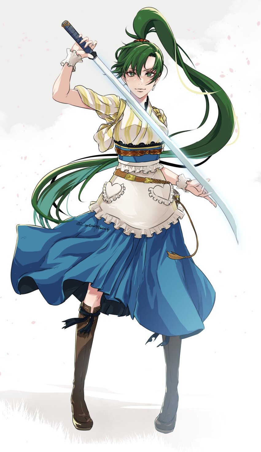 1girl, absurdres, alternate_costume, facing_viewer, fire_emblem, fire_emblem_engage, green_eyes, green_hair
