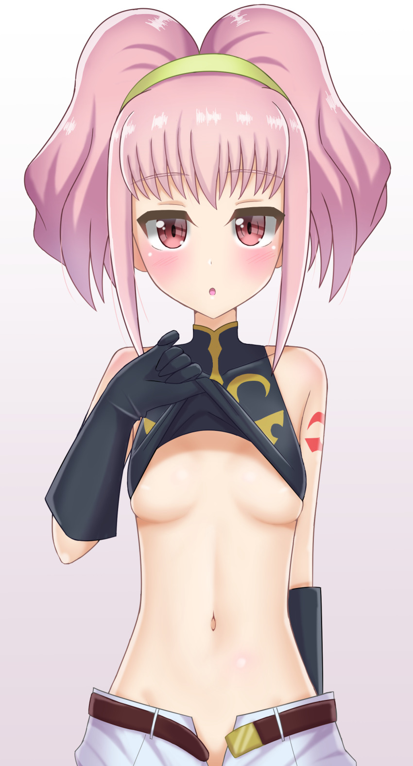 1girl, absurdres, anya_alstreim, areola_slip, blush, breasts, code_geass, gloves