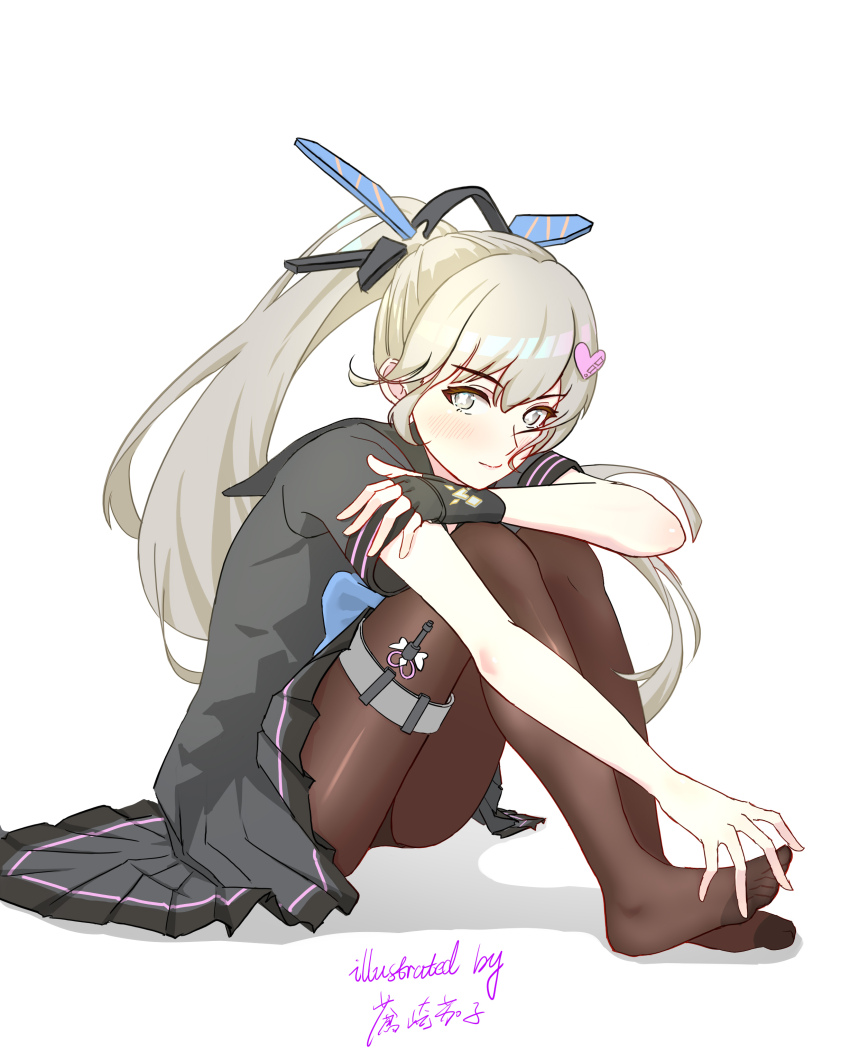 absurdres, black_gloves, black_pantyhose, black_sailor_collar, black_serafuku, english_text, fingerless_gloves, gloves