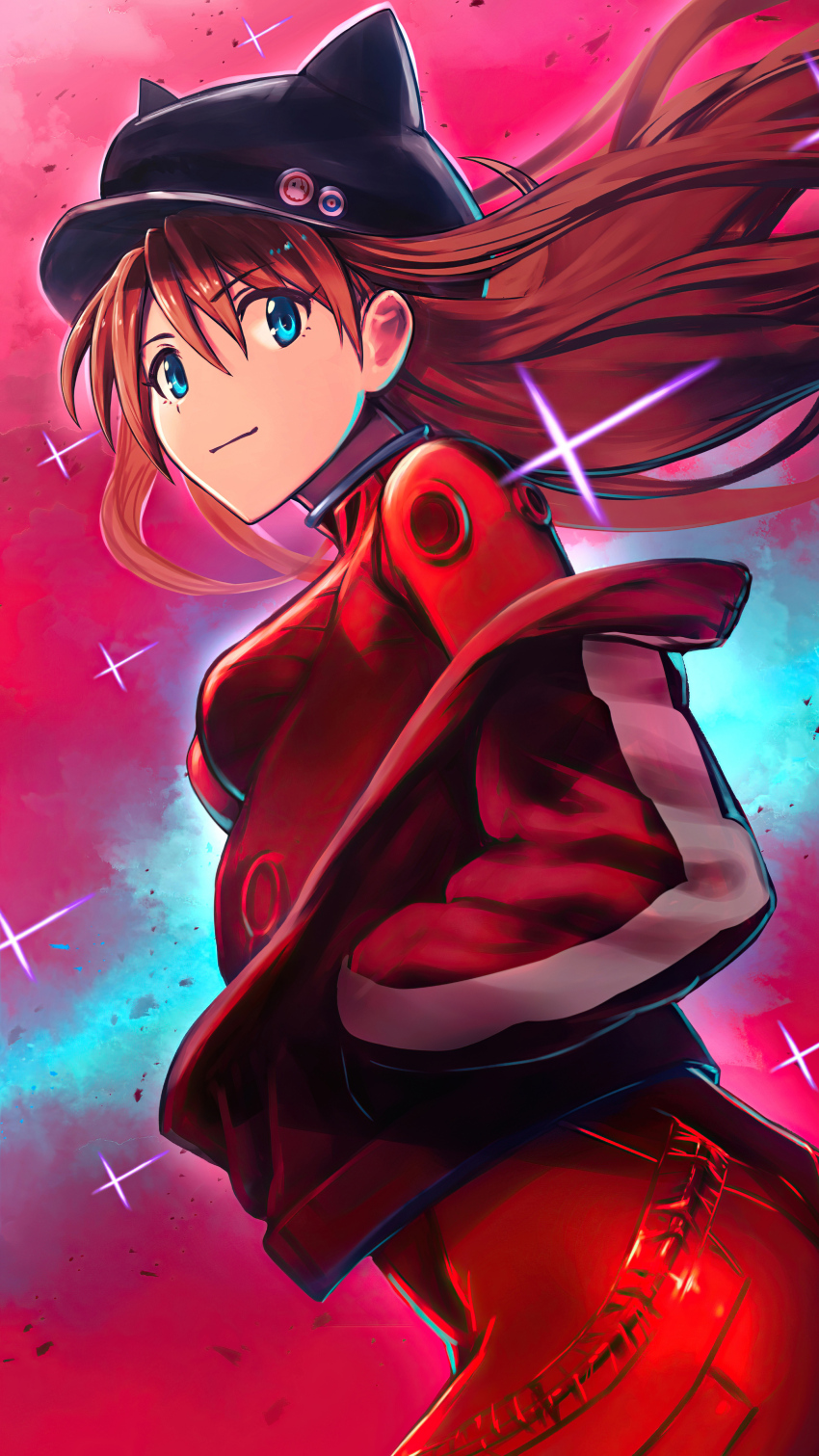 1girl, absurdres, ass, blue_eyes, breasts, brown_hair, cropped, evangelion:_3.0_you_can_(not)_redo