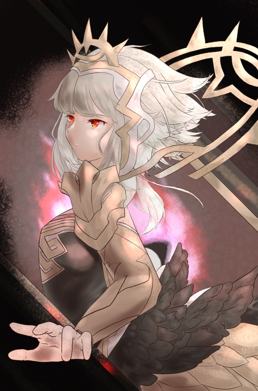 1girl, armor, closed_mouth, facing_to_the_side, fire_emblem, fire_emblem_heroes, grey_hair, highres