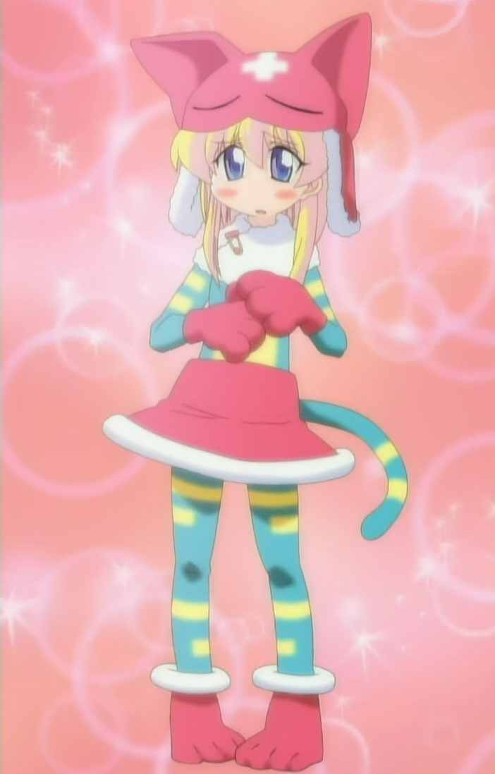 00s, 1girl, anime_screenshot, bishie_sparkle, fake_ears, female_focus, full_body, fur-trimmed_footwear